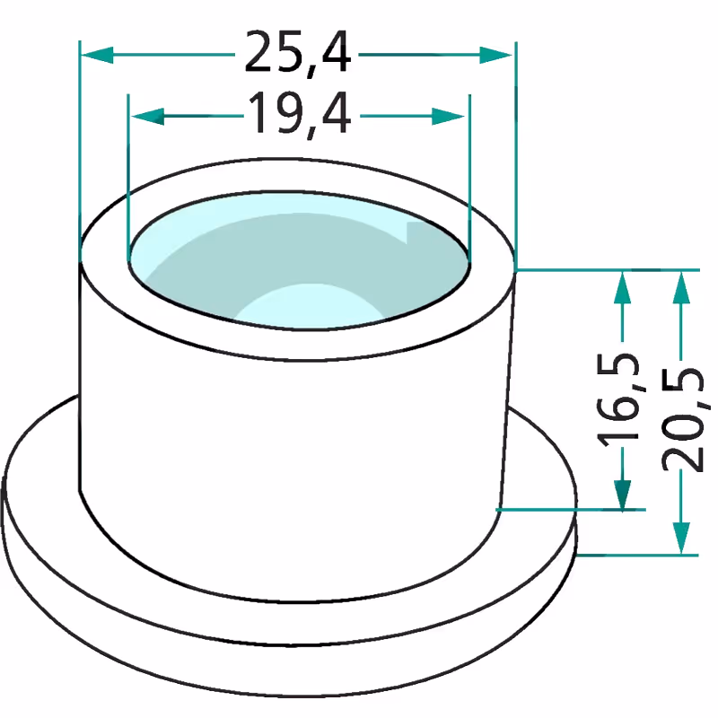 Bague attelage de réduction épaulé adaptable Cat.2/1 25,4 mm