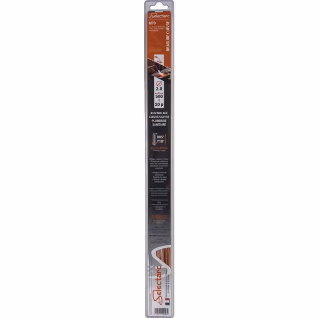Baguette brasure cuivre phosbraz m70 ø 2 blister de 20