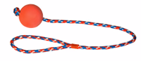 Balle avec corde pour chien coloris assortis, 60cm, Ø6cm