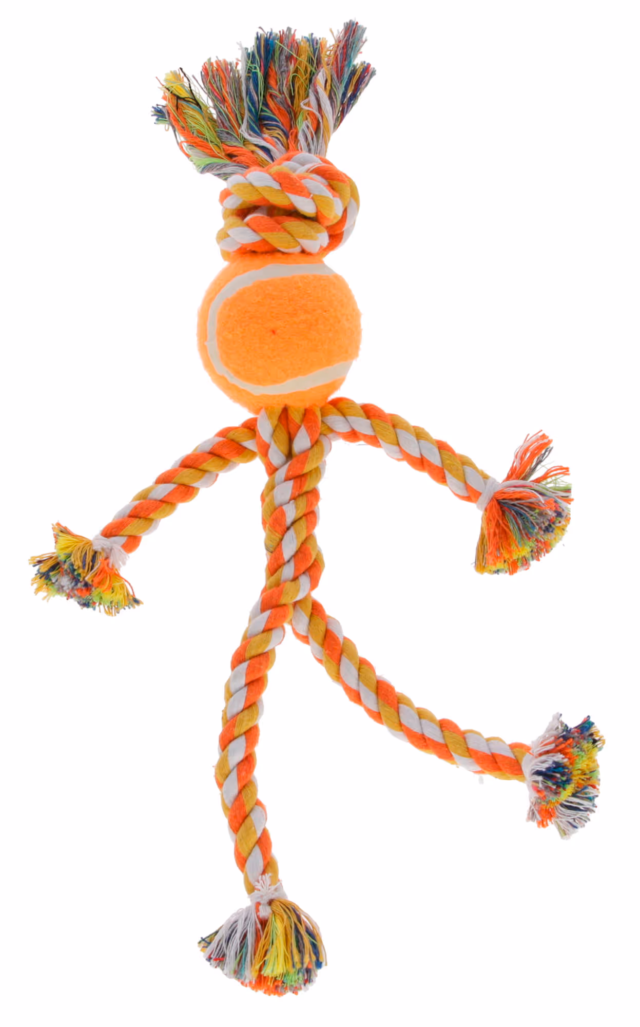 Balle bonhomme allumette coton, orange/jaune, 30cm