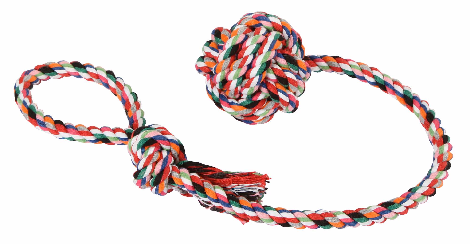 Balle et sa corde coton pour chien 53cm