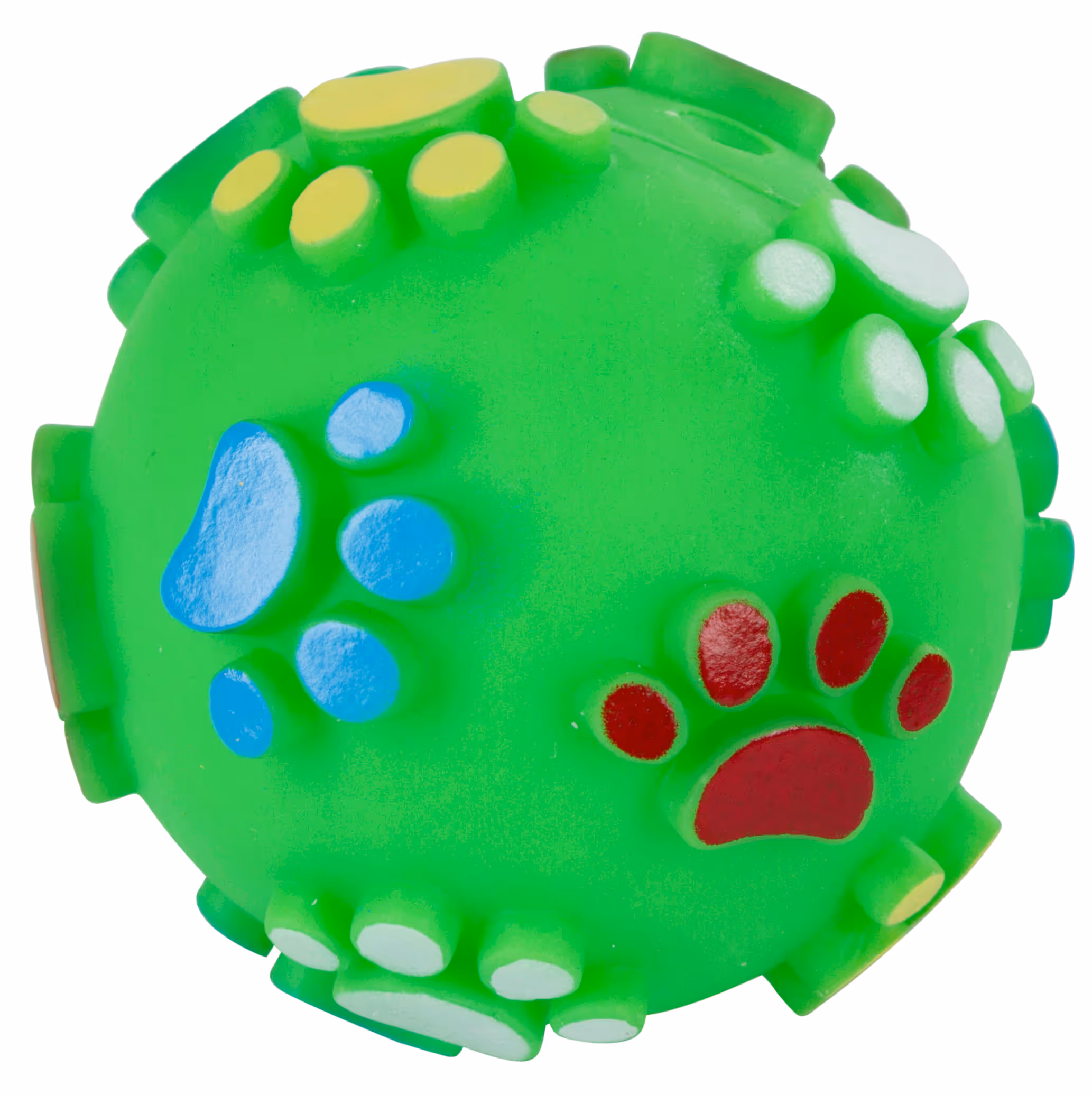 Balle motifs pattes pour chien vinyle, Ø10cm