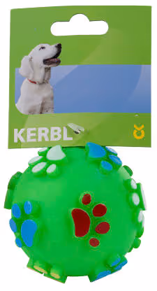 Balle motifs pattes pour chien vinyle, Ø10cm