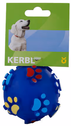 Balle motifs pattes pour chien vinyle, Ø10cm