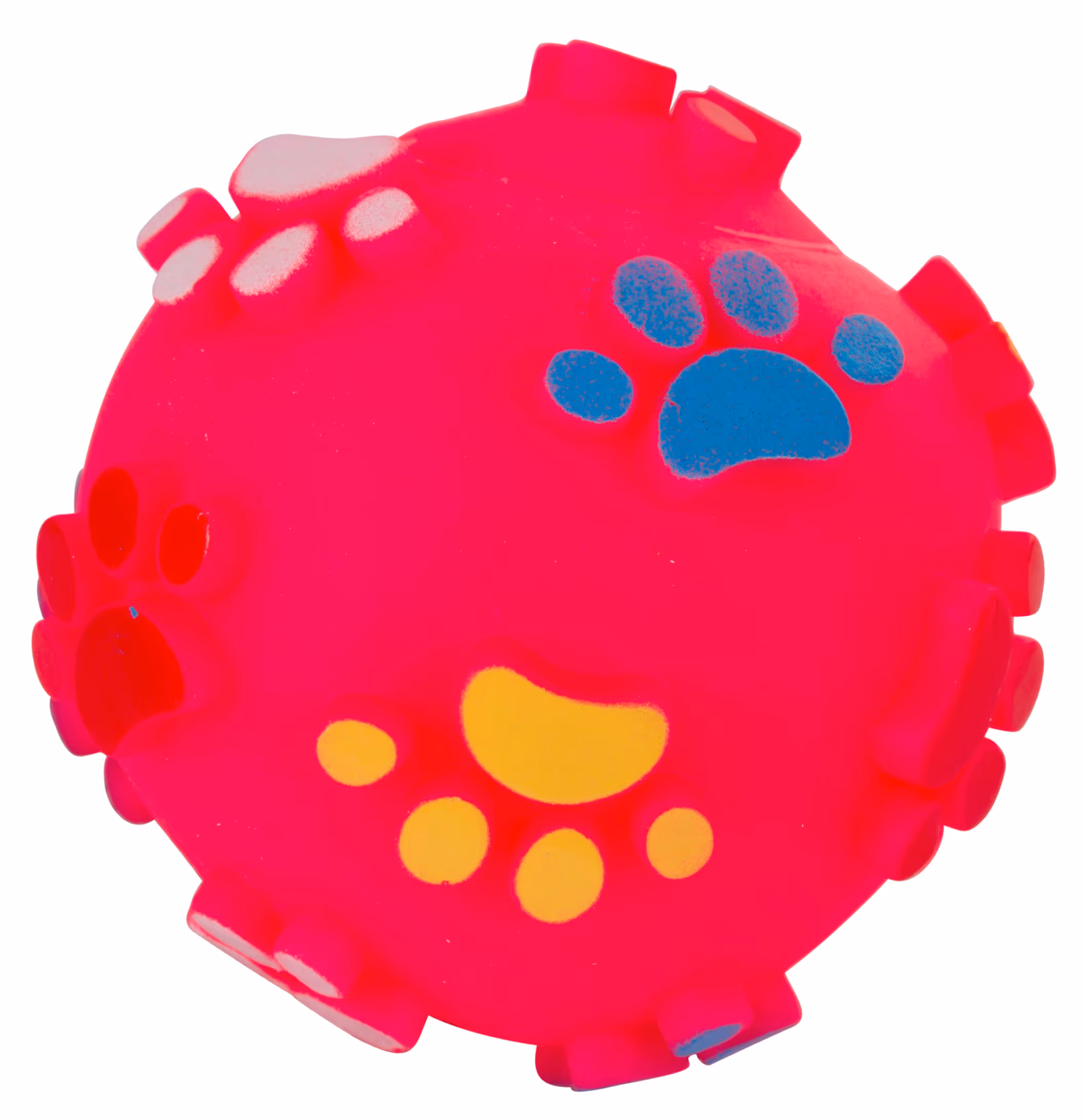 Balle motifs pattes pour chien vinyle, Ø10cm