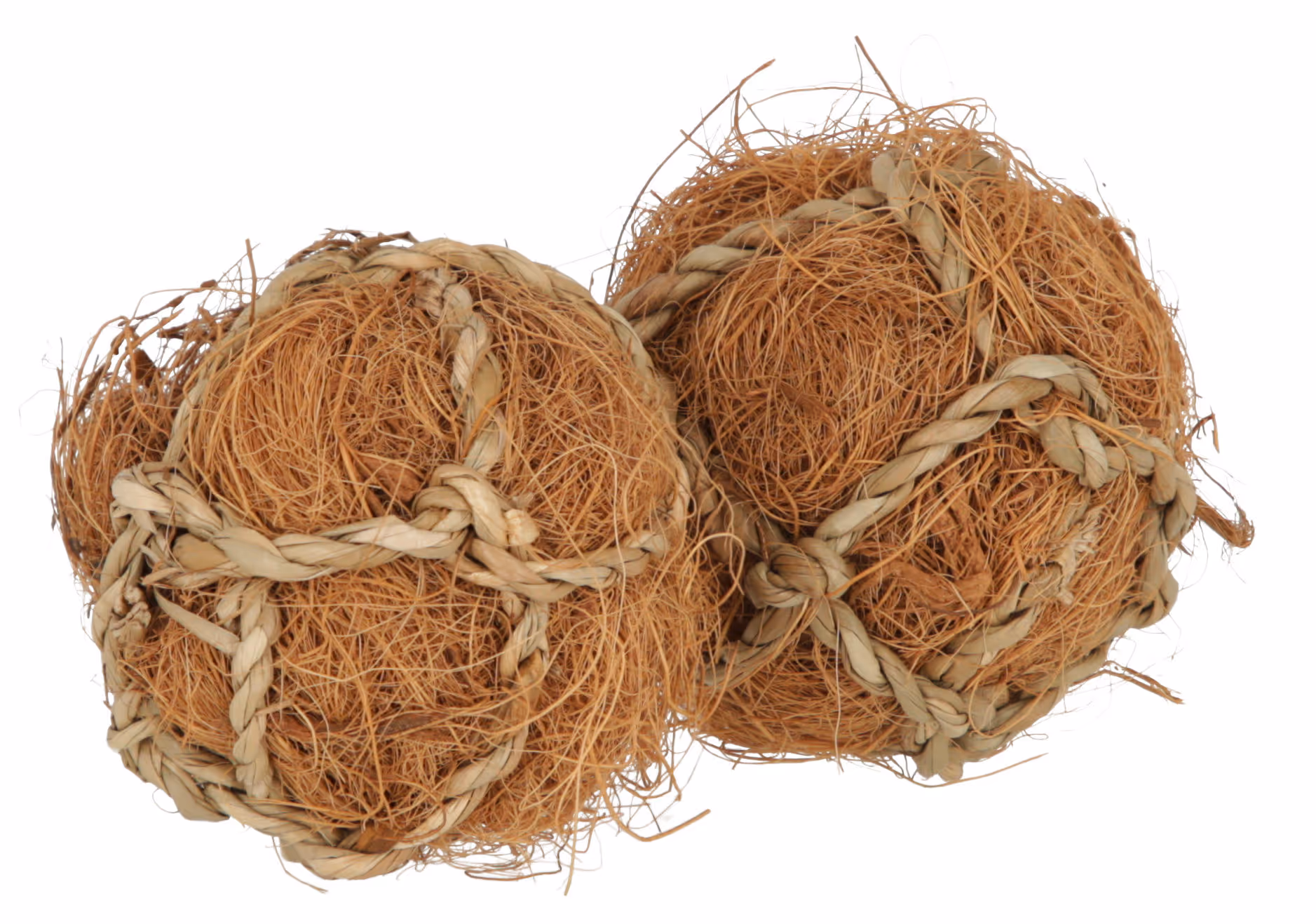 Balles de jeu à grignoter jute/coco, Ø6cm, 2pcs