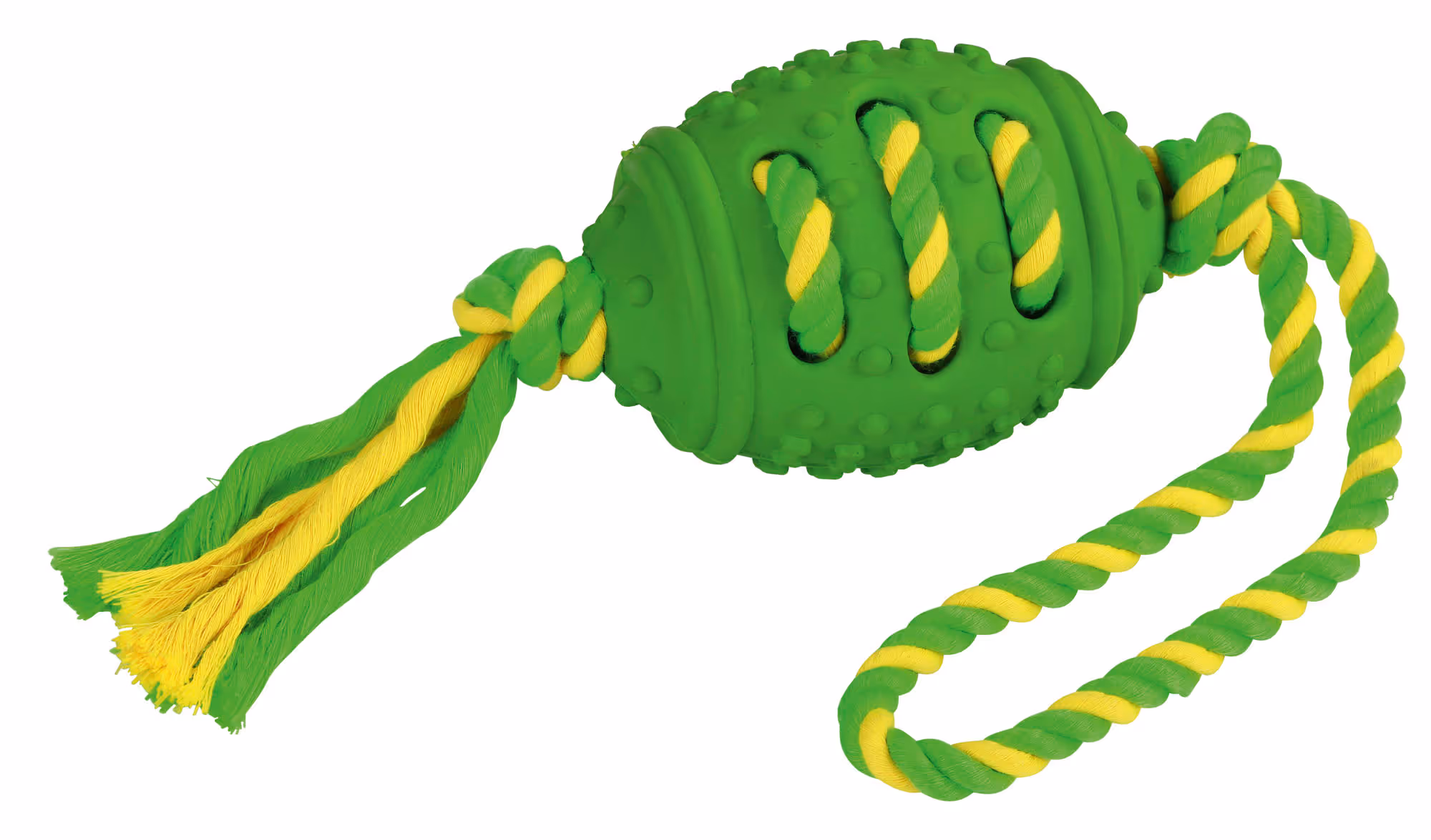 Ballon football et sa corde caoutchouc/coton, 42cm