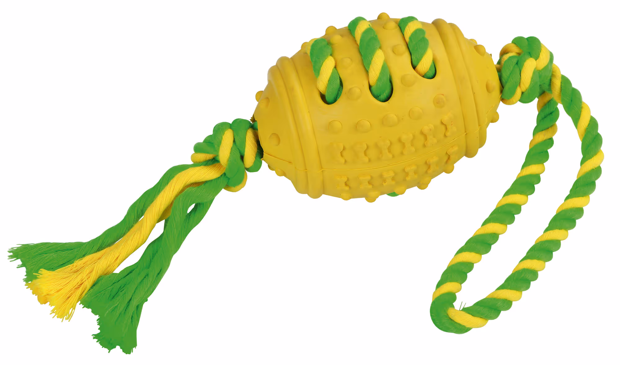 Ballon football et sa corde caoutchouc/coton, 42cm