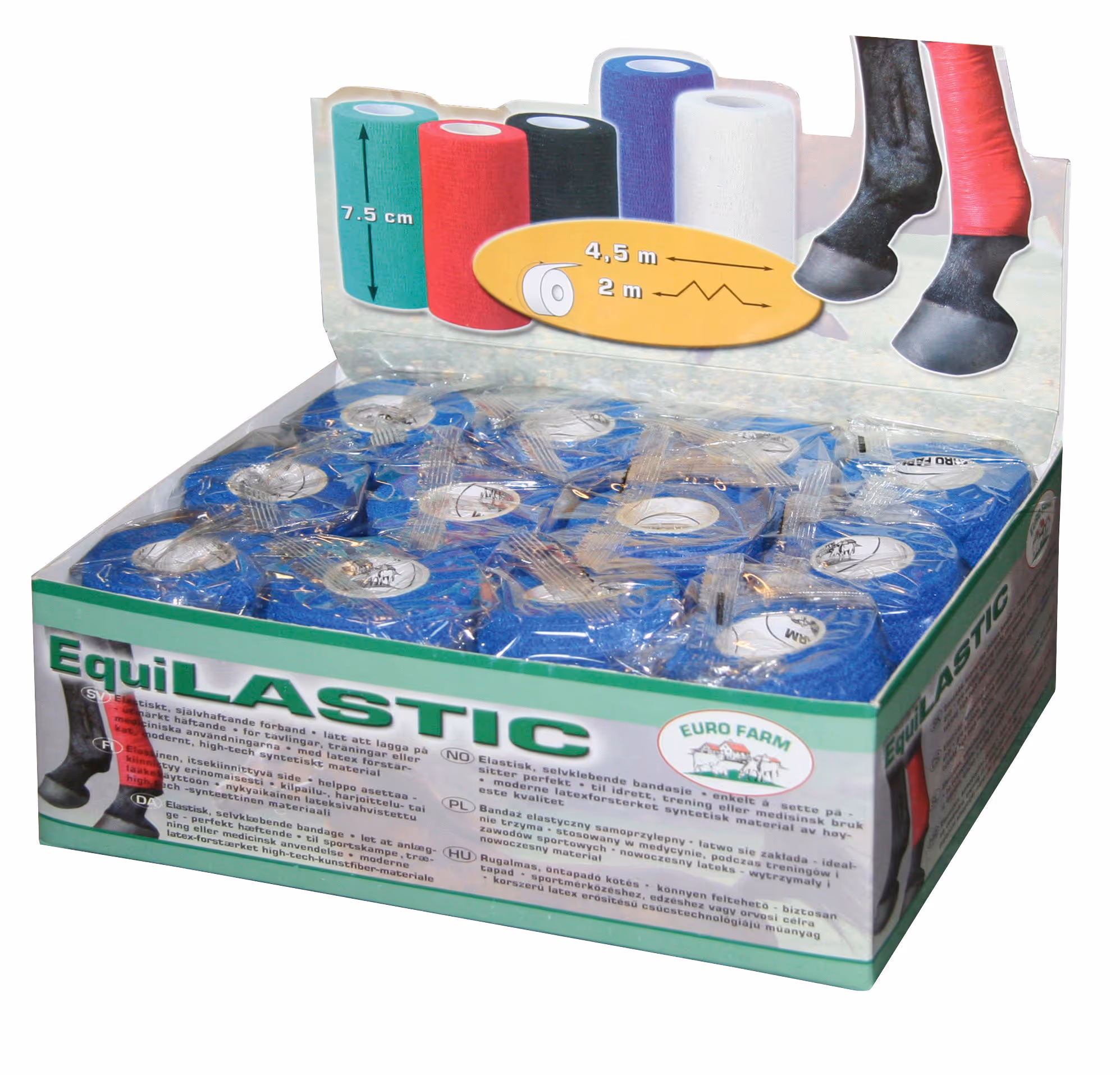 Bandage autoadhésif Equilastic 7,5cm, bleu