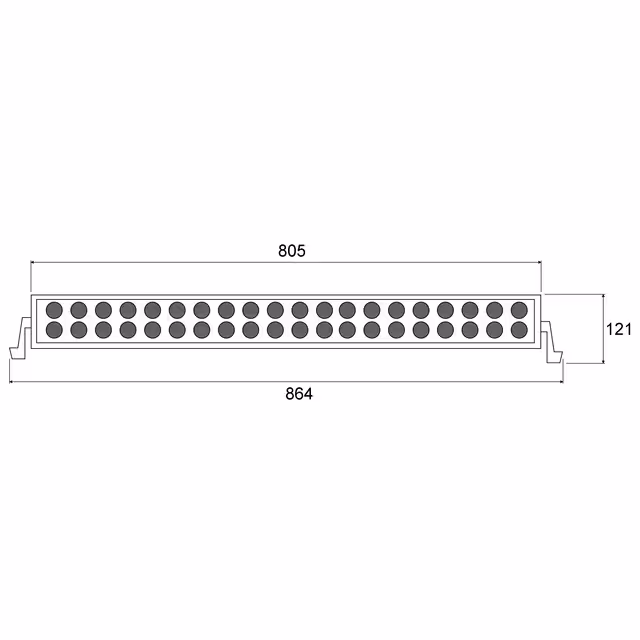 Barre 60 led 180w 16200 lumens 12/24v lg 818 mm techni-power