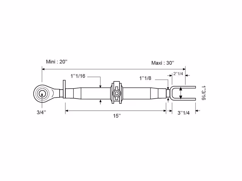 Barre à cliquet - Ball and Clevis