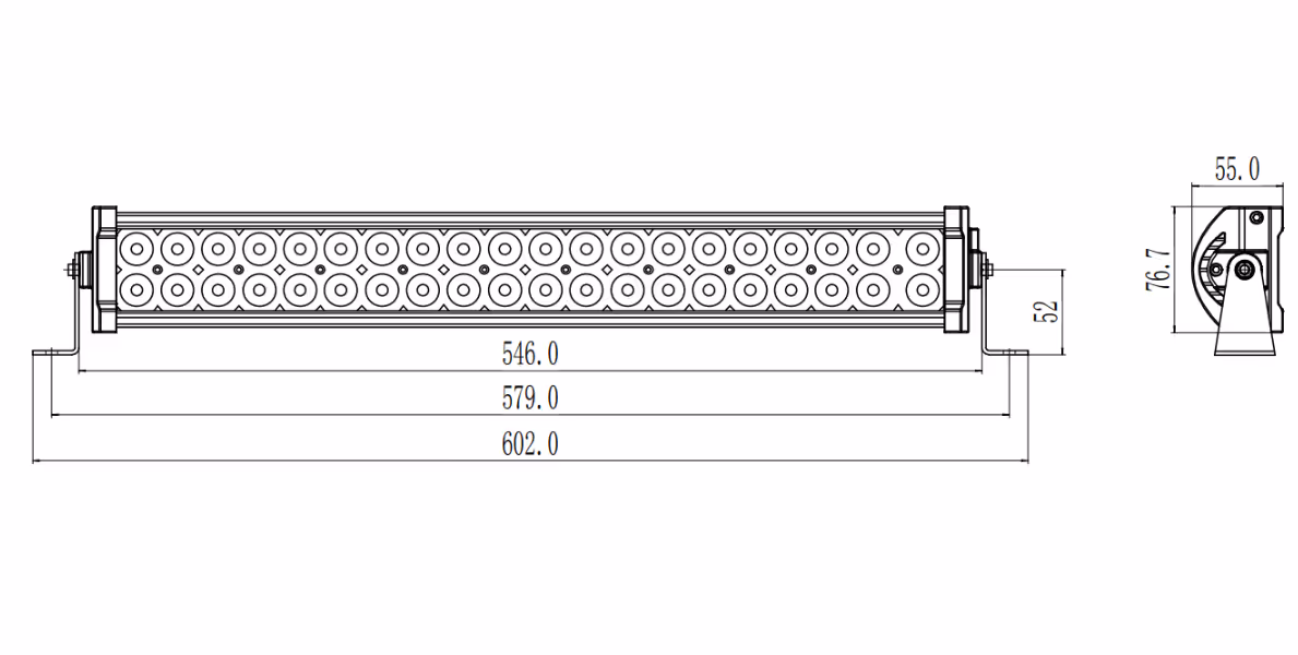Barre à leds 120W - 10/30V 10800 Lumens