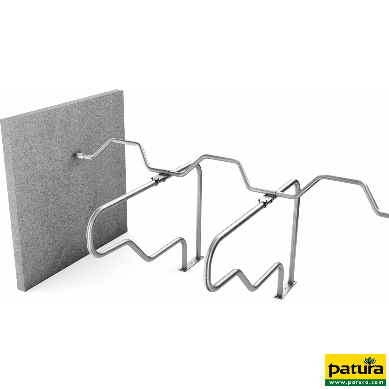 Barre au garrot ondulée, 2 places pour largeur box 1,15m, montage 2"