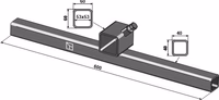 Barre Barre de fixation transversale pour étoiles à doigts 600mm