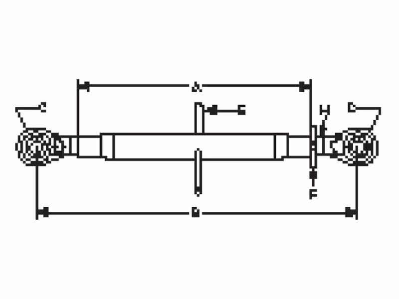 Barre de poussée (Cat.1/1 (Ø19/19mm)) Rotule and Rotule, 1-1/8, Min. Longueur: 520mm. - adaptable sur tracteurs Ford