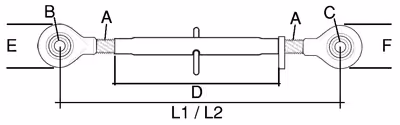 Barre de poussée Cat.1/1 L515/730mm