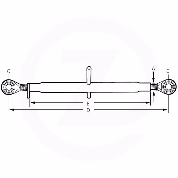 Barre de poussée Cat.1/1 L705/865mm