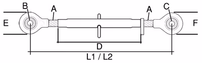 Barre de poussée Cat.1/2 L565/805 mm