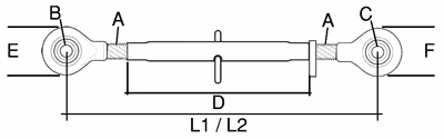 Barre de poussée Cat.1/2 L620/850mm