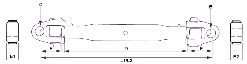 Barre de poussée Cat.3/3 L580/800mm