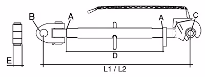Barre de poussée Cat.3/3 L610/905mm