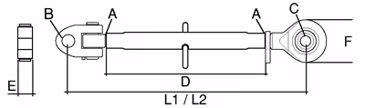 Barre de poussée Cat.3/3 L710/1000mm