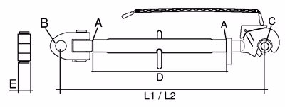 Barre de poussée Cat.3/4 L816/1021mm