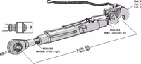 Barre de poussée compl. avec borne à rotule Ø25,4