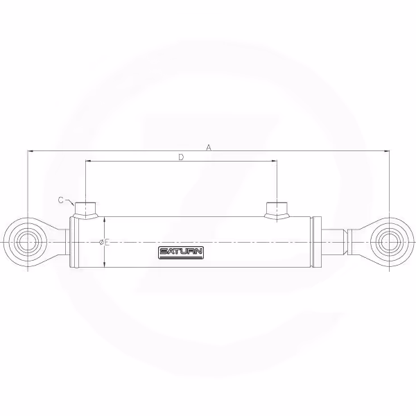 Barre de poussée hydraulique Cat.1/1 L390-540 mm