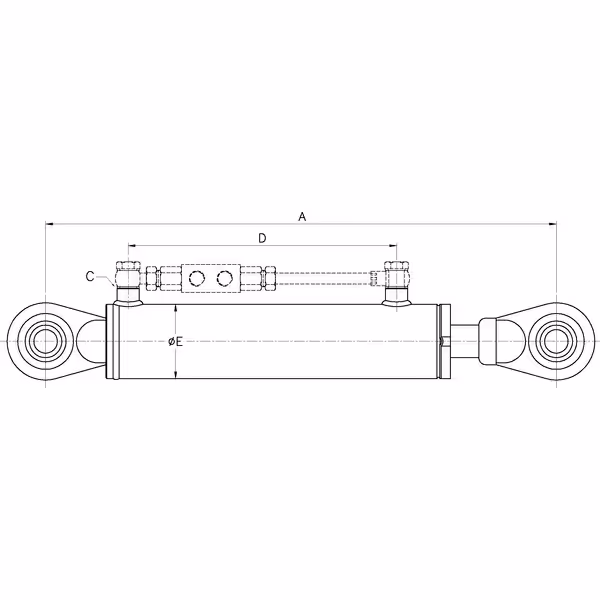 Barre de poussée hydraulique Cat.1/1 L390-540 mm