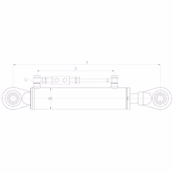 Barre de poussée hydraulique Cat.2/2 L550-800 mm