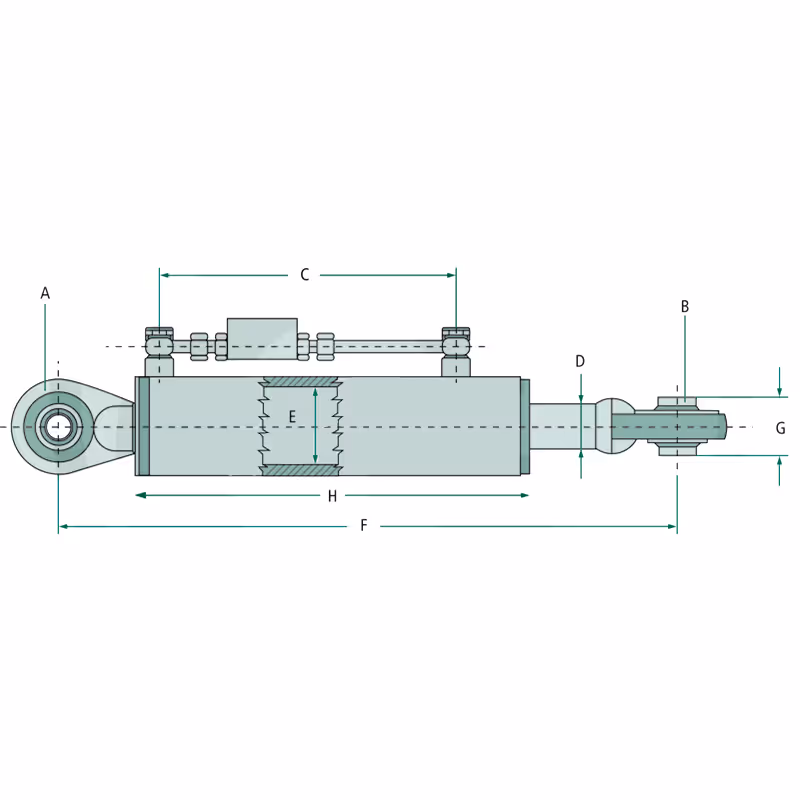 Barre de poussée hydraulique Cat.2/2 L550-830 mm