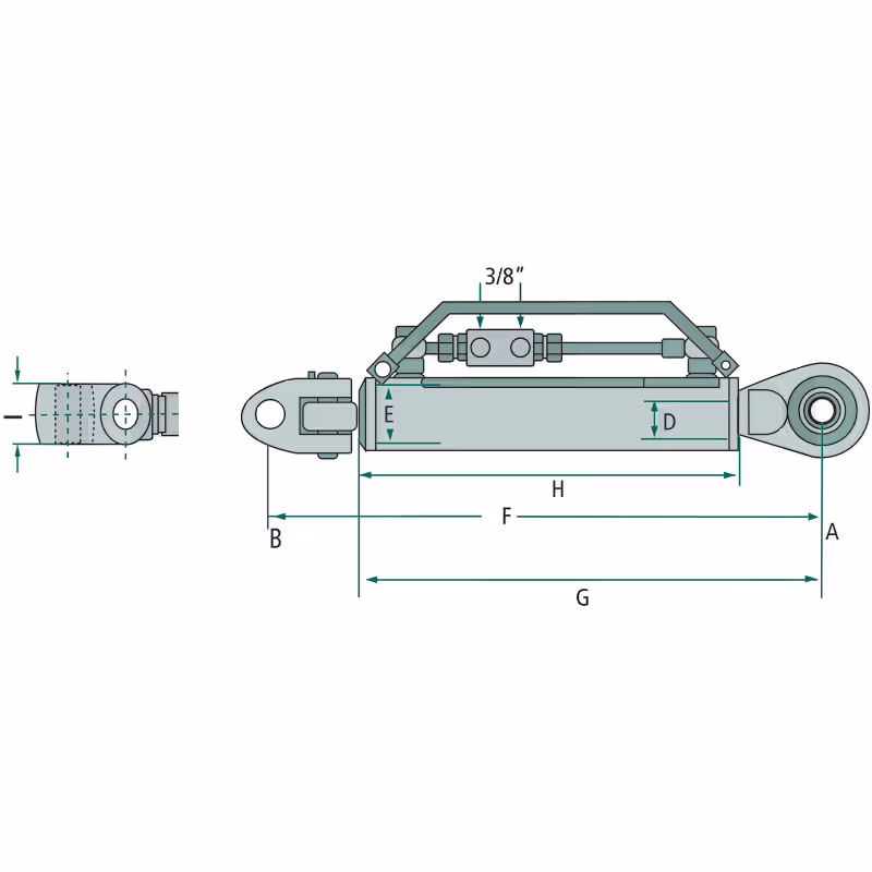 Barre de poussée hydraulique Cat.3/3 L660/950mm