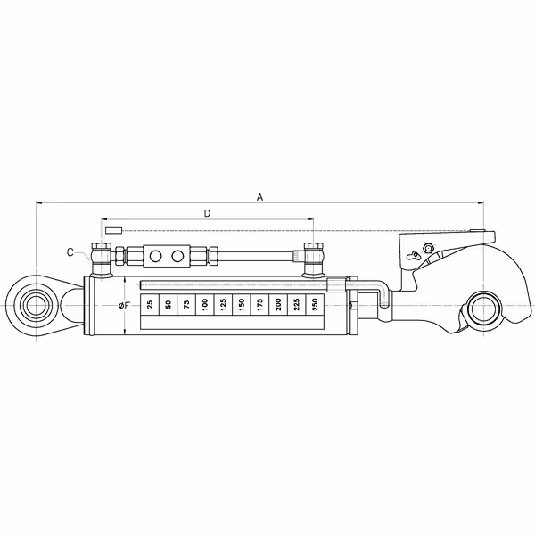 Barre de poussée hydraulique Cat.3/3 L660-960 mm