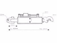 Barre de Poussée Hydraulique (Cat.3/3) Noix et CBM Q.R - adaptable sur tracteurs John-Deere - ref AL202051