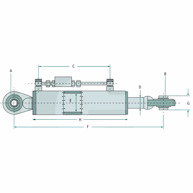 Barre de poussée hydraulique Cat1/1 - L530-810 