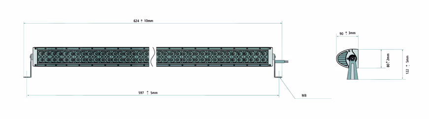 Barre lumineuse à LED 12/24V 6240 Lumens
