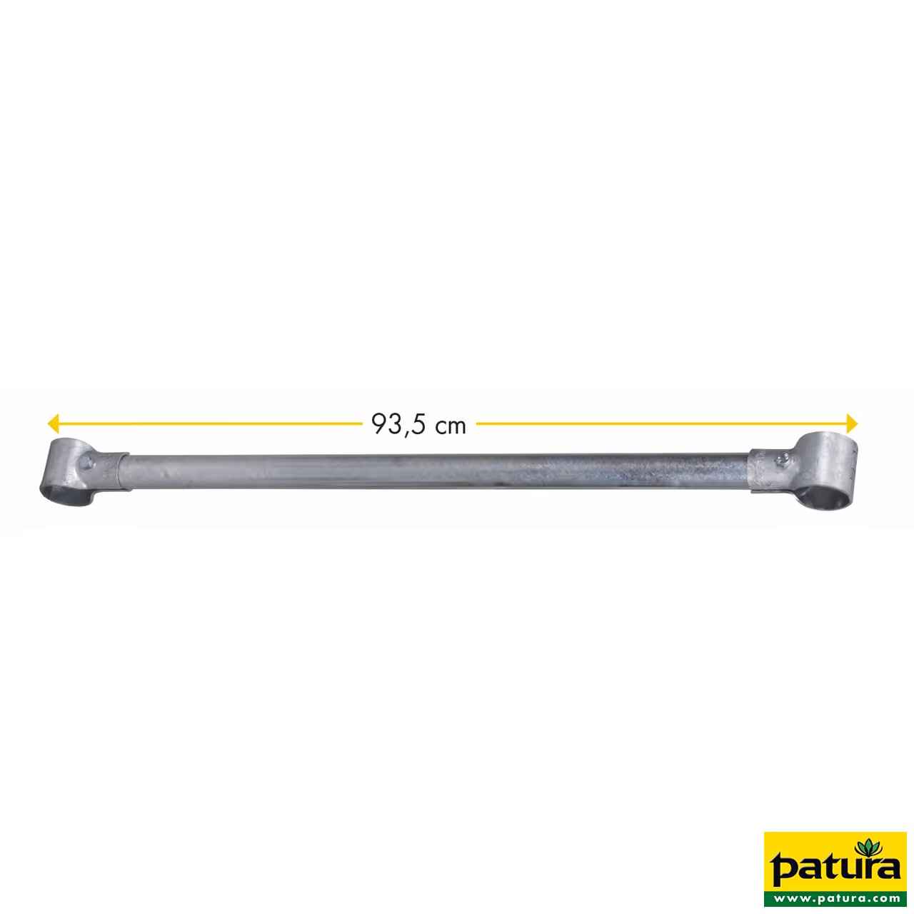 Barre supp. avec 2 coquilles en T p. rallonge 1 1/2" x 1 1/4" pouces, galv.