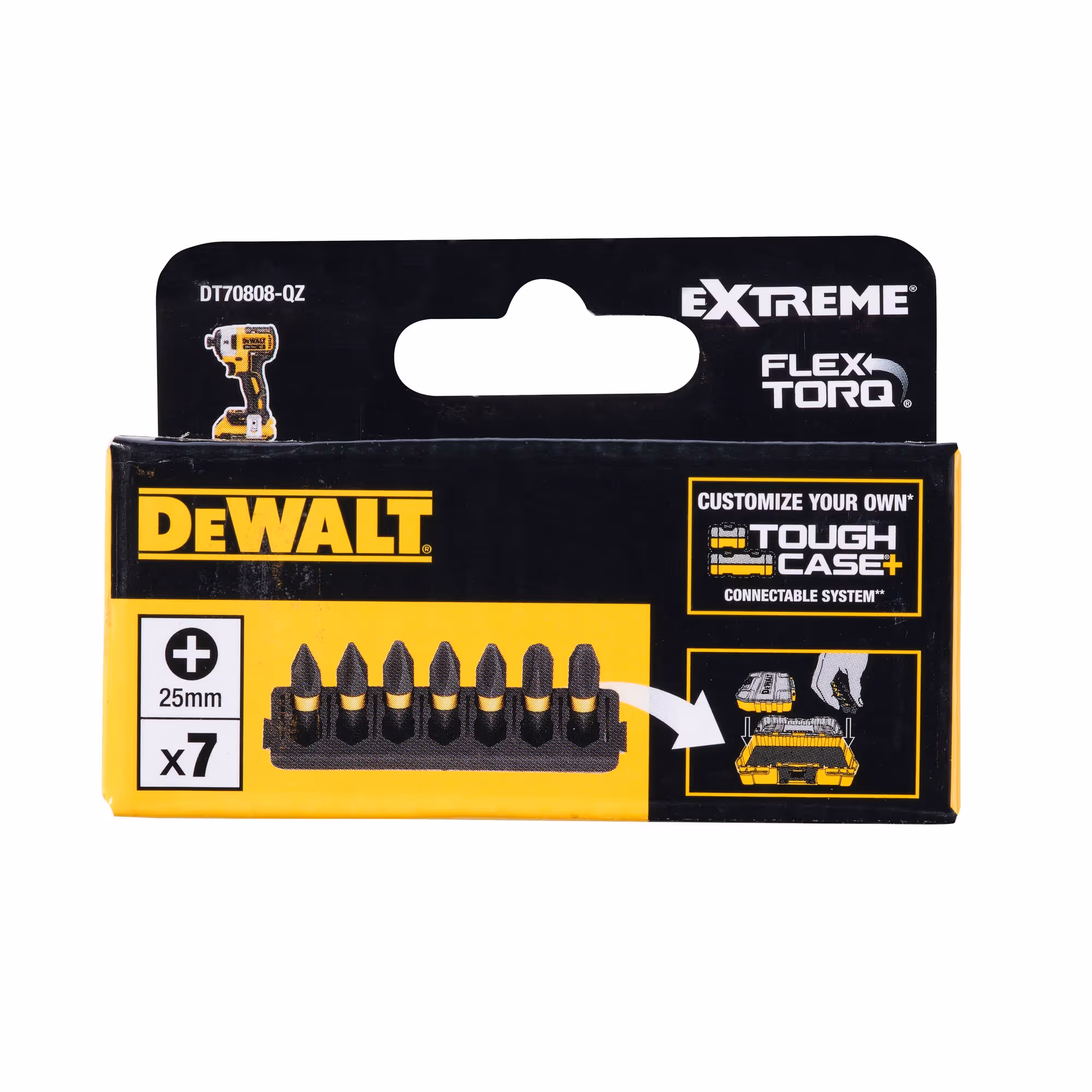Barrette de 7 embouts de vissage Phillips impact-torsion 25 mm : PH1 (x2), PH2 (x 3), PH3 (x2)
