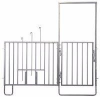 Barrière et porte 3 bacs d'alimentation, zingué