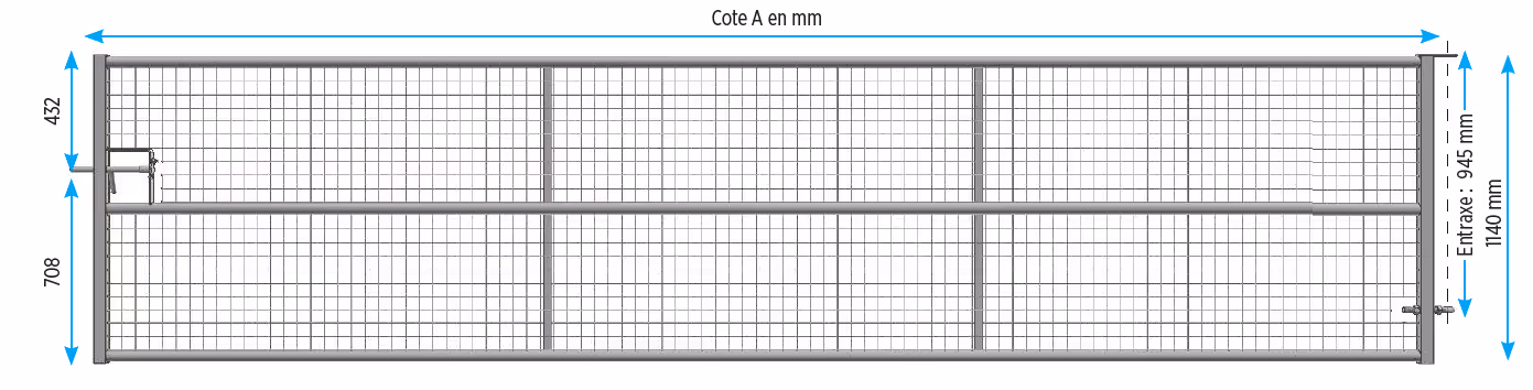BARRIERE HERBAGE FIXE 5M00 GRILLAGEE TOTAL