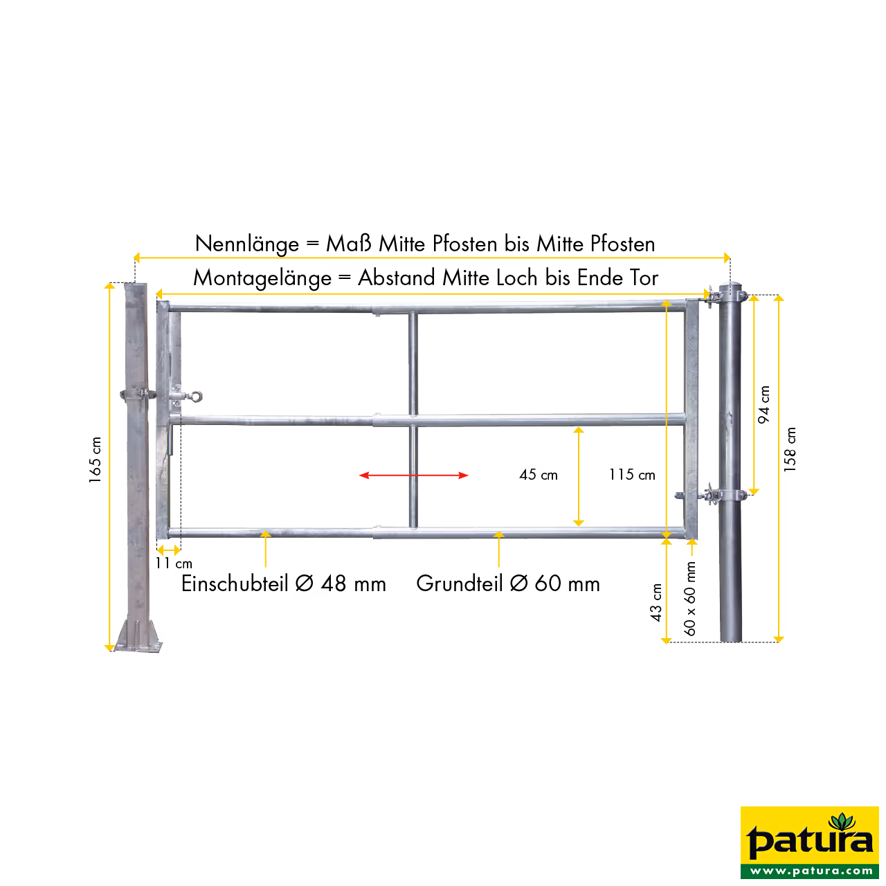 Barriere RS3 (1/2), longueur de montage: 1,40 - 2,00 m
