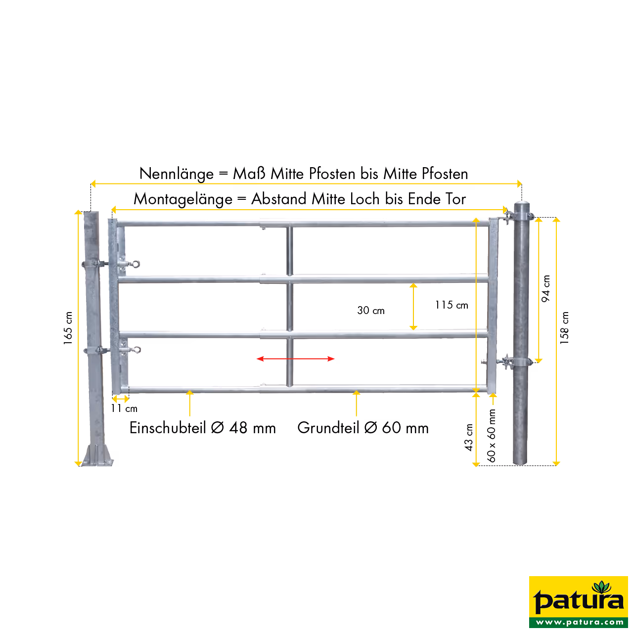 Barriere RS4 (4/5), longueur de montage: 3,90 - 4,90 m