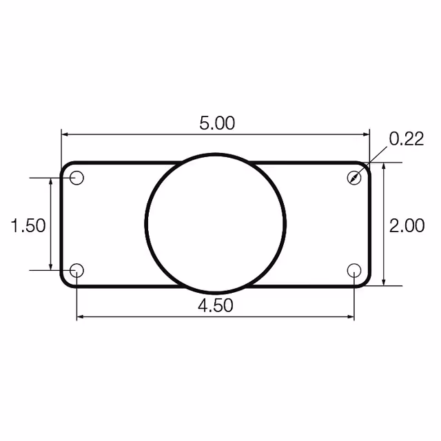 BASE RECTANGLE 12,70x5,08CM BOULE D