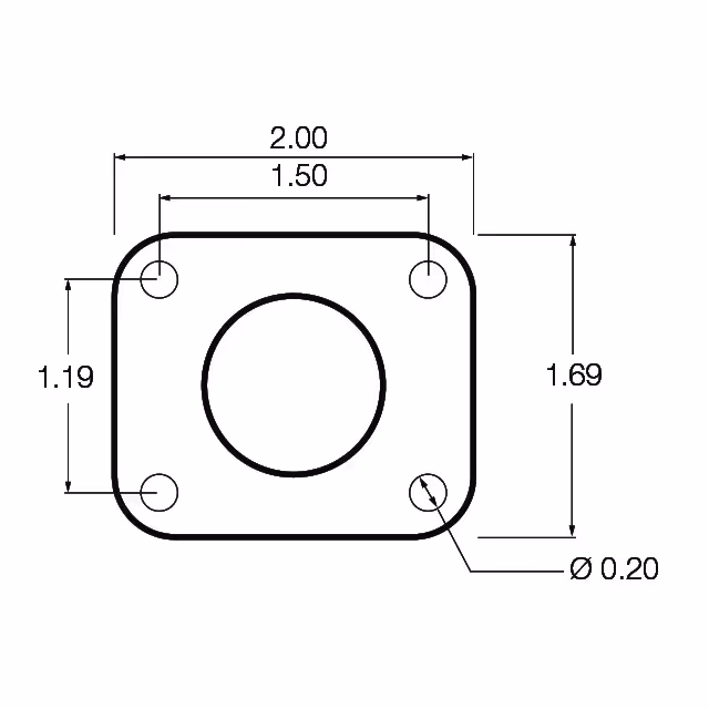 BASE RECTANGLE 5,08X4,3CM BOULE C