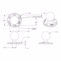 BASE RONDE + ROTULE DIAM 2,25''