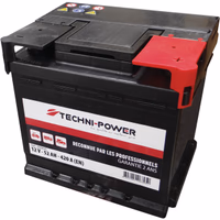 Batterie 12v 52ah 420a + a droite techni-power