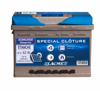 Batterie clôture 12V 62Ah AGM Optimum