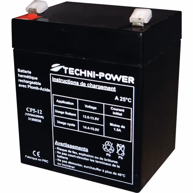 Batterie gel 5 ah type cp5-12  + a gauche