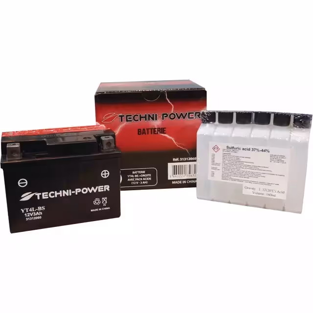 Batterie type yt4l-bs + a droite avec pack acide